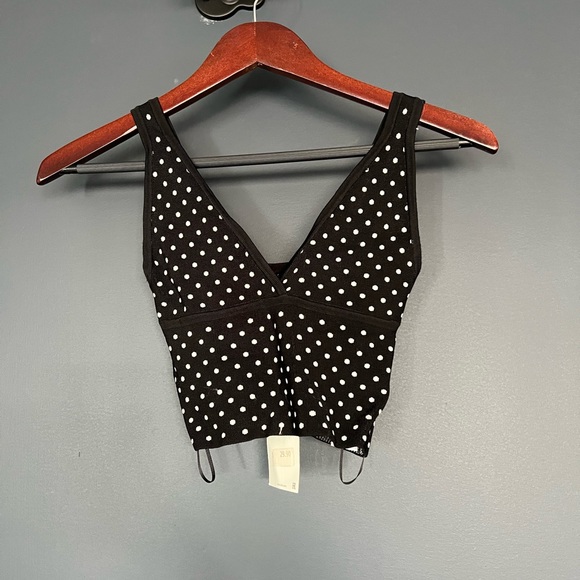 NWT ZARA twin set, cropped, black and white polka dot sweater set, size small - Picture 4 of 4